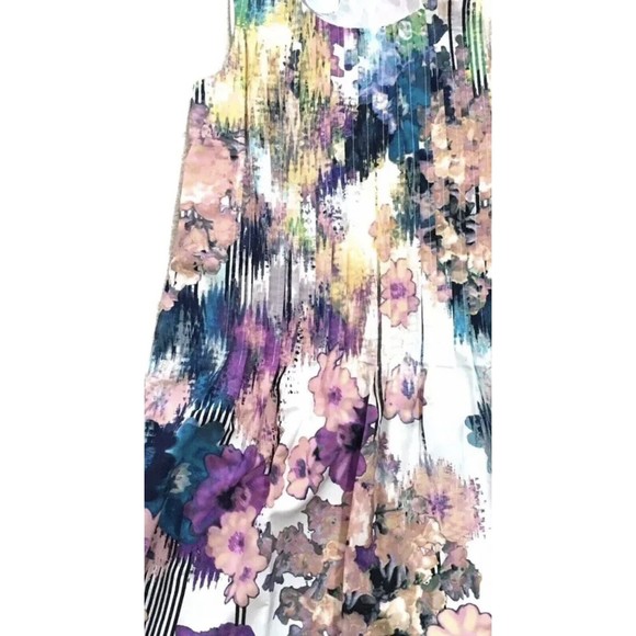 Ivy & Blu Sleeveless Shift Dress Graphic Floral Multicolor 8 Medium M NEW Pocket - Picture 8 of 16